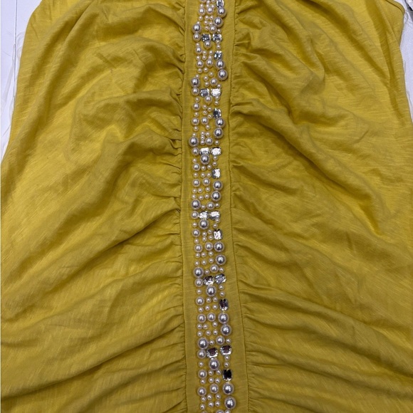 INC International Concepts Sleeveless Yellow Embellished Top size Large - Picture 4 of 9